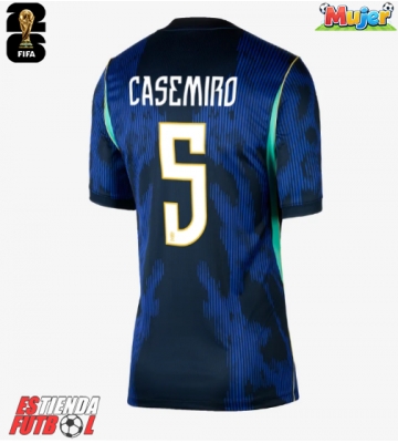 Brasil Casemiro #5 Segunda Equipación Mujer Mundial 2026 Manga Corta